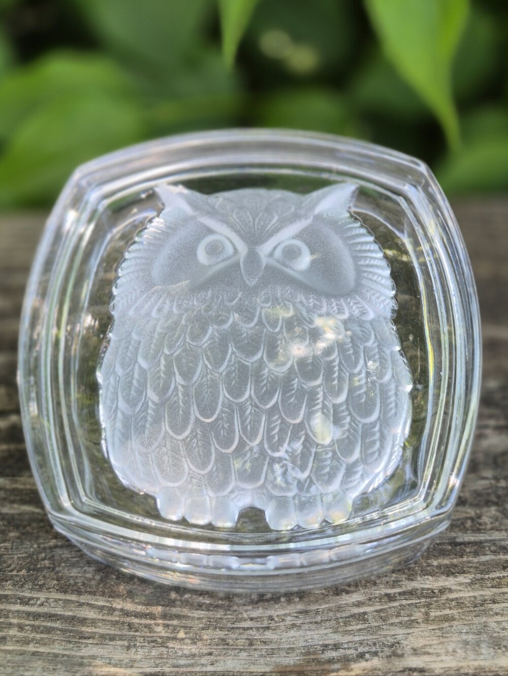 Cristal D' Arques Made In France Owl Covered Dish Mid-century